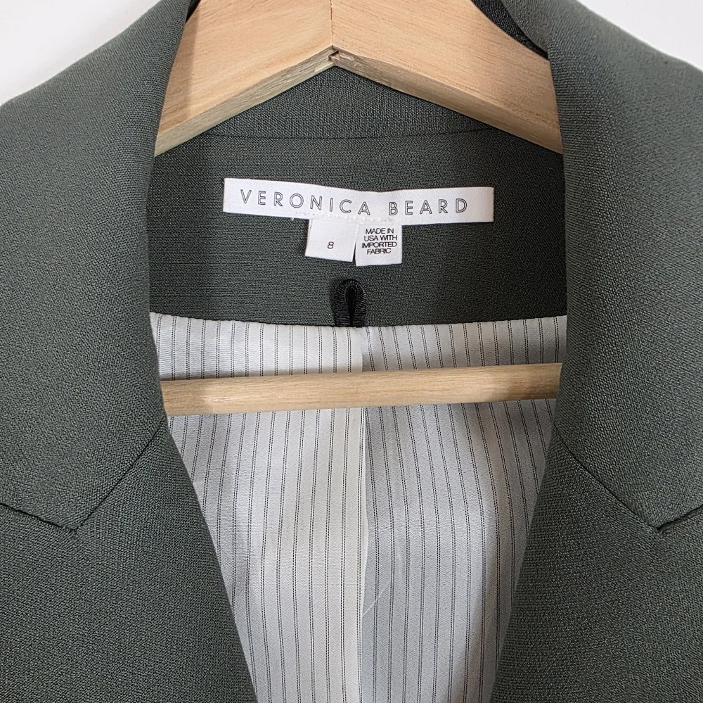 Veronica Beard Olive Miller Dickey Blazer with Gold Buttons Size 8 - Picture 4 of 4